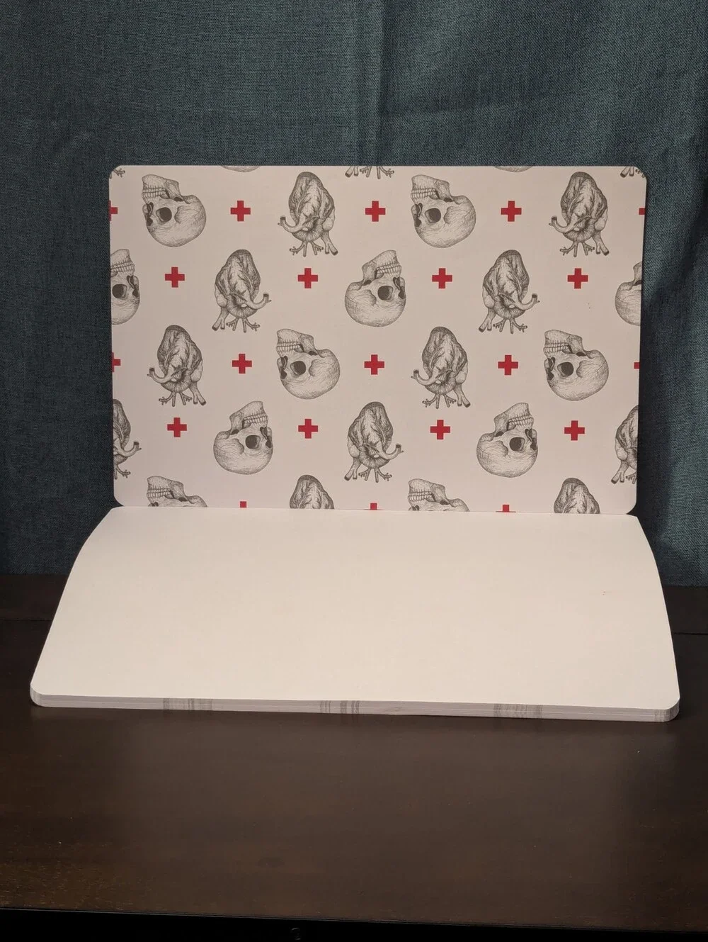 Wrapaholic 50 Anatomical Skull & Heart Paper Placemats | 11x17 Pad | Gothic Medi